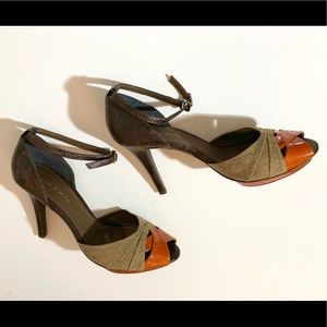 Snake Skin Peep Toe Heels